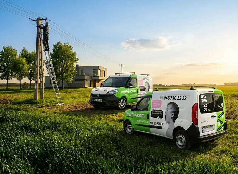 Монтажник WESTELECOM монтує оптичну муфту на Суворовському районі, сел. Котовського
